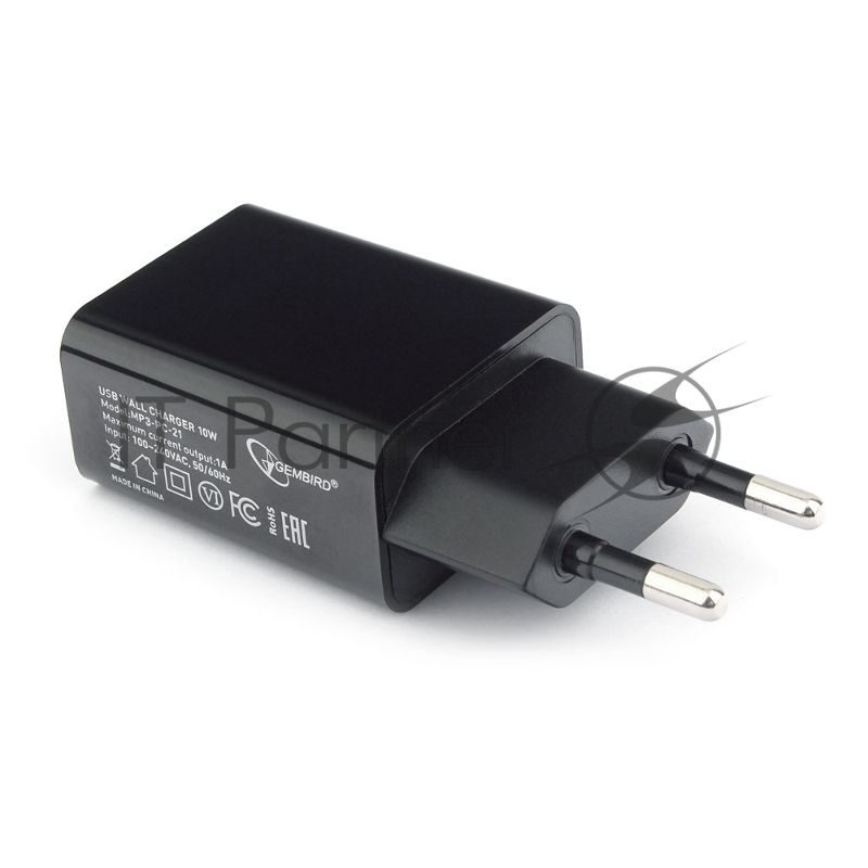 Сетевое зарядное устройство Cablexpert MP3A-PC-21 100/220V - 5V USB 1 порт, 1A, черный