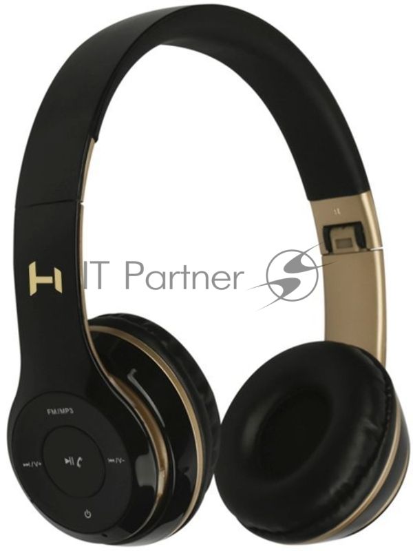 Беспроводные/проводные наушники Harper HB-213 черный/золотой, накладные, Bluetooth + проводной, до 5 ч
