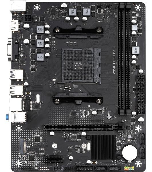 Материнская плата CBR B550M OEM, AM4, AMD B550, 2xDDR4, 4xSATA, 1xM.2, 1xPCIe 4.0 x16, 1xPCIe x1, 1xVGA, 1xHDMI, 1x1Gb LAN, 2xUSB-A 5Gbps, 4xUSB-A 2.0, 3x3.5 мм, 7.1, mATX