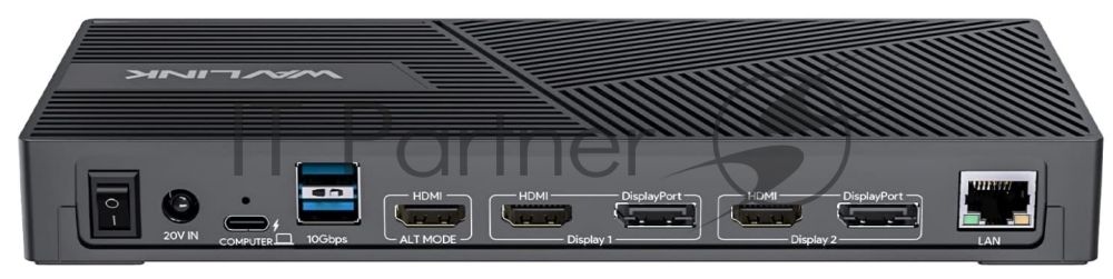 USB-концентратор WAVLINK USB-C Triple Display 4K@60Hz Universal /100W PowerDelivery Include 20V/8A Power Adapter/ 4xUSB3.0/3xUSB C/2xDP 4K 60HZ/3xHDMI 4K 60HZ/1xGigabit LAN/1xAudio In/Out