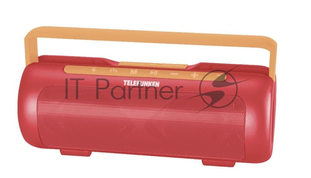Аудиомагнитола Telefunken TF-PS1231B красный/оранжевый 4Вт/BT/microSD