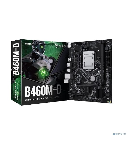 Материнская плата Maxsun Challenger B460M-D, LGA 1200, Intel B460, 2xDDR4, 2xSATA, 1xM.2, 1xPCIe 3.0 x16, 1xPCIe x1, 1xHDMI, 1xDP, 1x1Gb LAN, 2xUSB-A 5Gbps, 4xUSB-A 2.0, 3x3.5 мм, 7.1, mATX