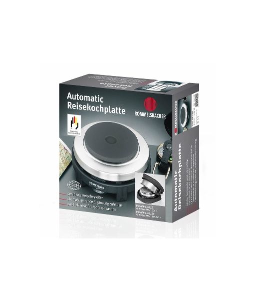 Плита настольная электрическая Rommelsbacher RK 501/S чёрный, 0.5 кВт, ТЭН, конфорки - 1, металл, поворотные переключатели