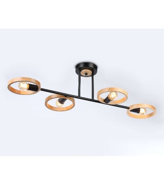 Светильник Ambrella light TR8248/4 BK/LWD черный/светлое дерево E27/4 max 40W 840*360*220