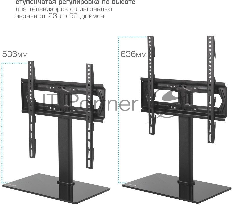 Стойка для телевизора Kromax X-STAND-2 черный 23"-55" макс.30кг крепление к столешнице