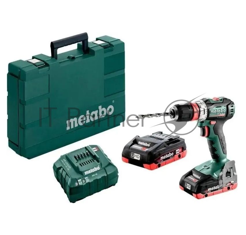 Дрель-шуруповерт Metabo BS 18 L BL Set, 18 В, 2 Ач, 65 Нм, щеточный