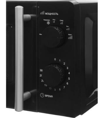 Микроволновая печь WILLZ MOS-1706MB черный, 17 л, 700 Вт, переключатели — поворотный механизм