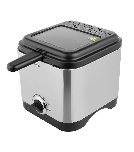Фритюрница Centek CT-1430 серебристый, 900 Вт, 1.5 л, 0.5 кг, антипригарное покрытие