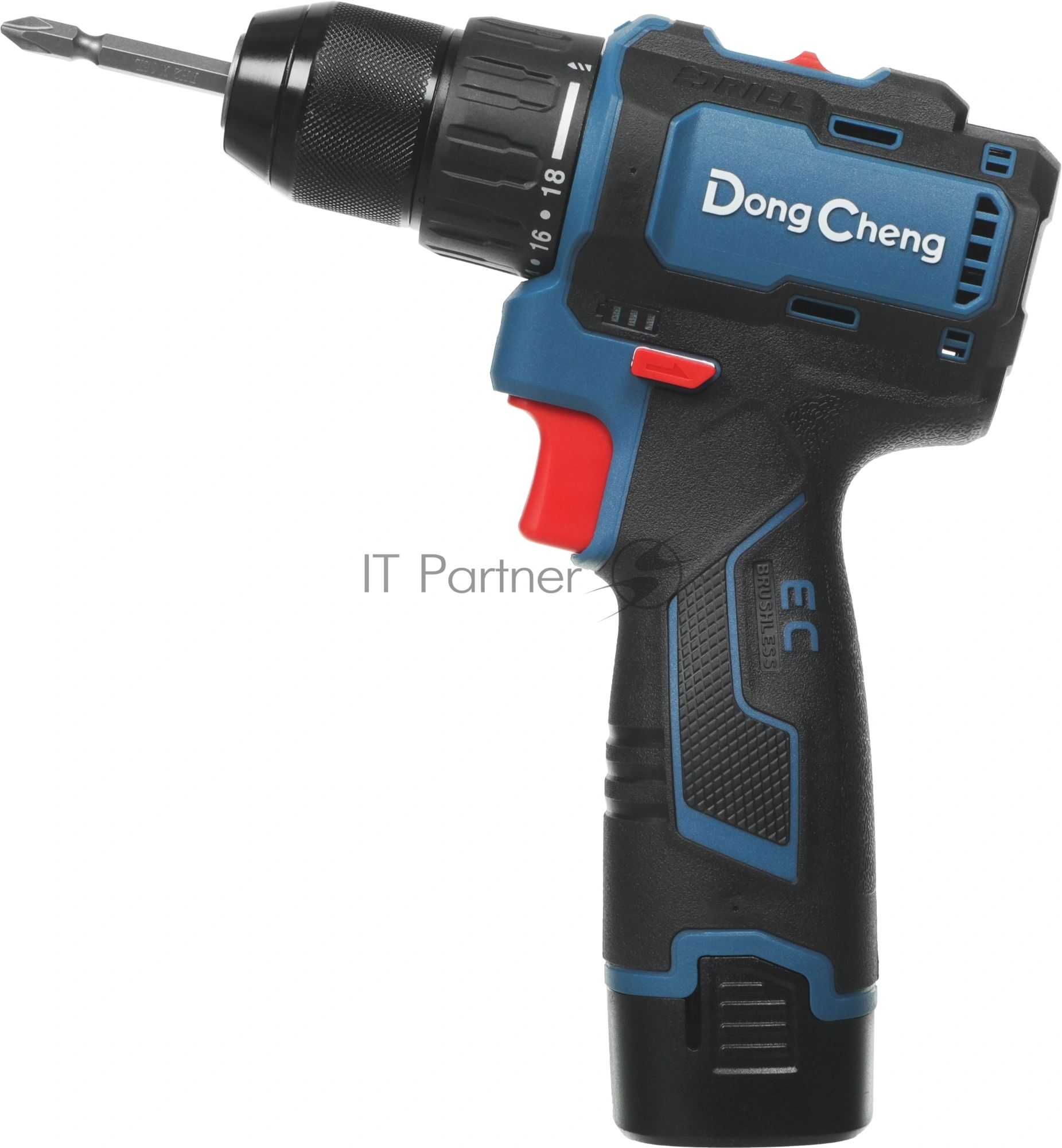 Дрель-шуруповерт DongCheng DCJZ1604, 16 В, 2 Ач, 40 Нм, бесщеточный
