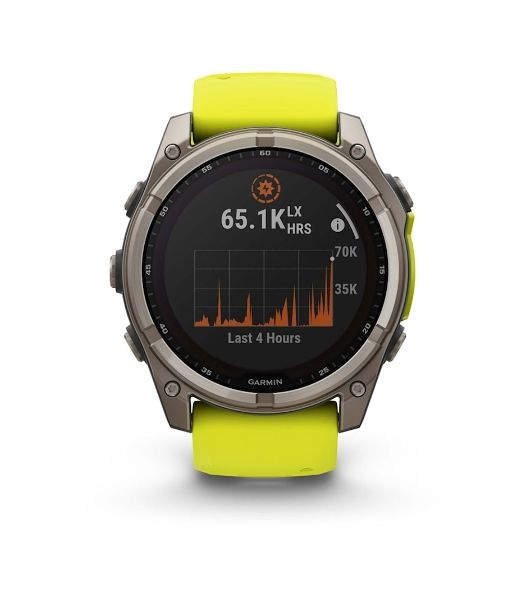Умные часы Garmin Fenix 8 Solar Sapphire, 1.6" AMOLED, Wi-Fi, Bluetooth, NFC, 100м, серый / желтый