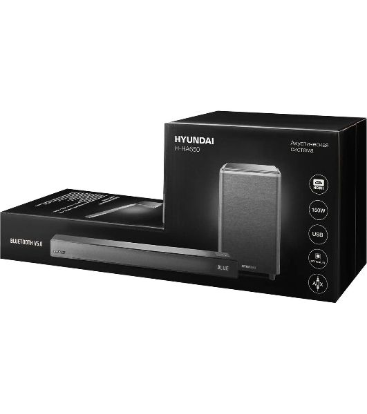 Микросистема Hyundai H-HA650 черный 150Вт FM USB BT SD/MMC/MS