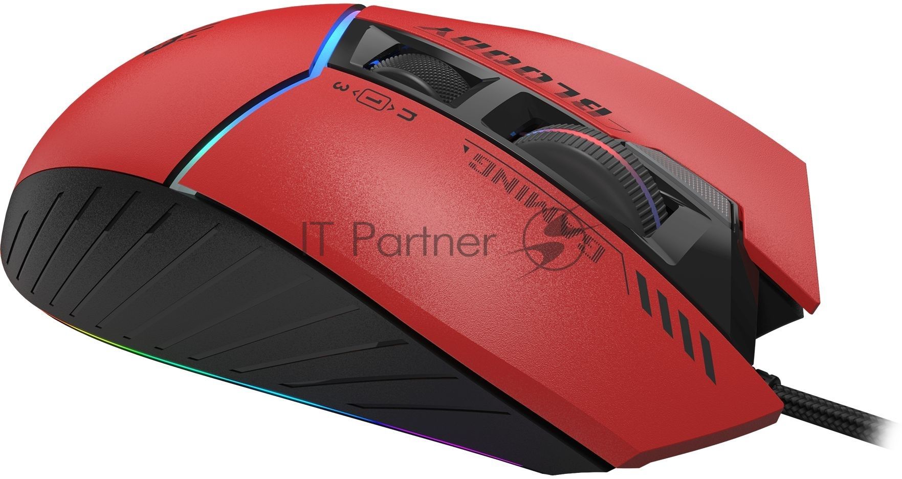 Мышь проводная A4Tech Bloody W95 Max Sports красный/черный оптическая (12000dpi) USB (10but)