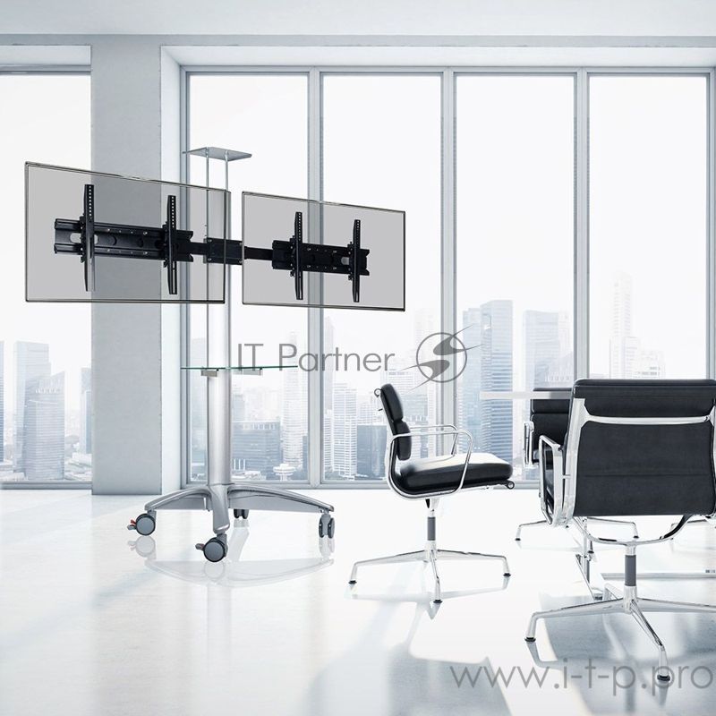 Подставка для телевизора Arm Media PT-STAND-15 (комплект из двух коробок) серебристый 26"-65" макс.120кг напольный наклон