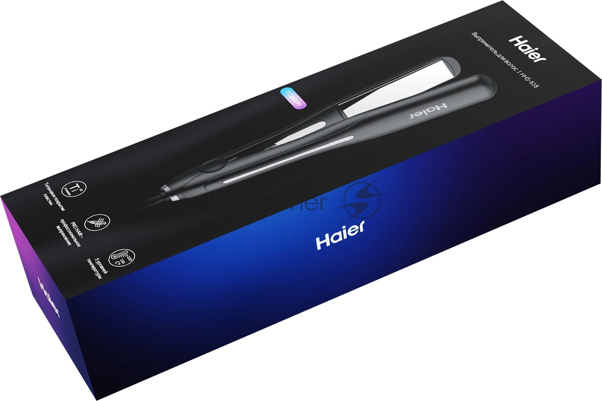 Выпрямитель для волос Haier HHS-618 черный, 30 мм, 220 °C, 5 режимов