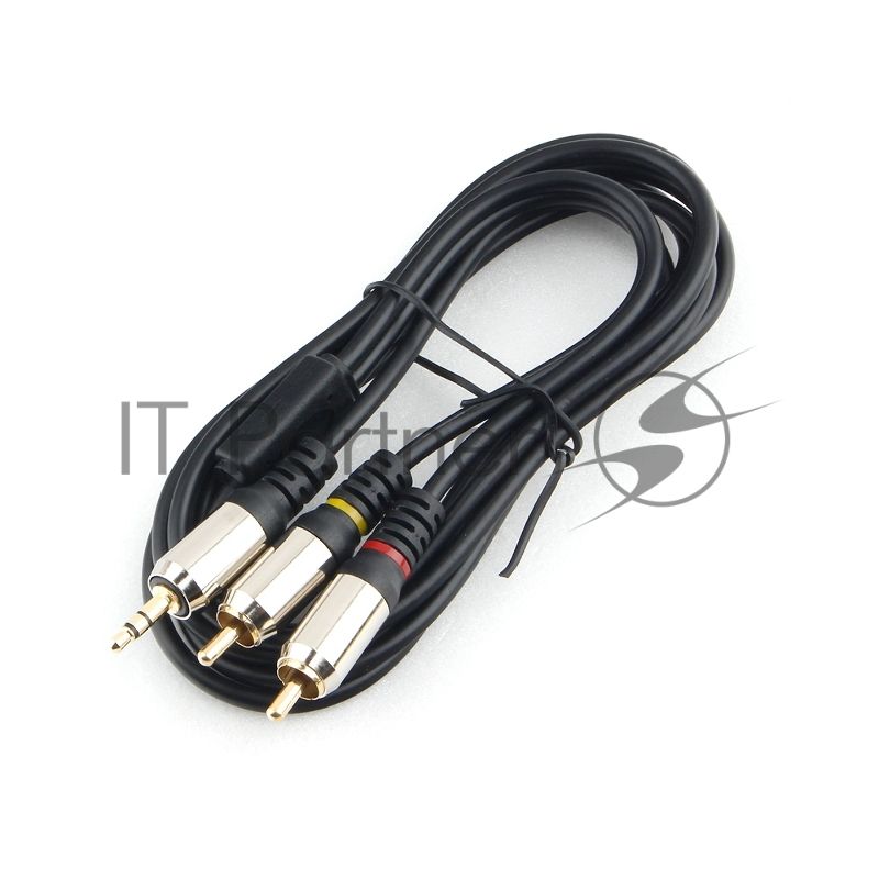 Кабель аудио Cablexpert CCAB-02-35M2RM-1.5MB. 3.5 Jack(M)/2х RCA (M), черный, 1.5м, блистер
