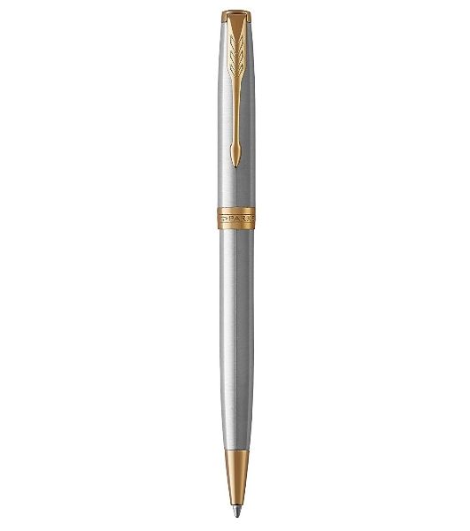 Ручка шариковая Parker Sonnet Core K527 (CW1931507) Stainless Steel GT, M, черные чернила, подарочная коробка
