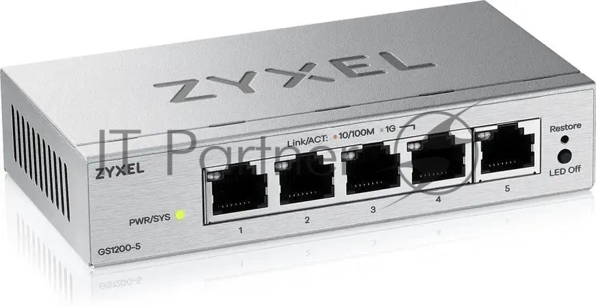 Коммутатор ZYXEL GS1200-5V3-EU0101F, 5×1 Гбит/с, управляемый
