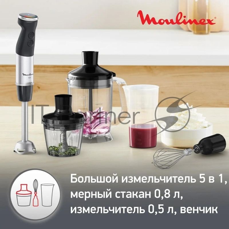 Погружной блендер MOULINEX DD67L810, серебристый/черный