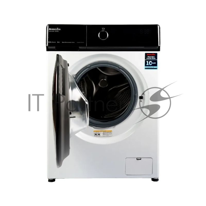 Стиральная машина Smile SWMSW12W1400 белый-черный, загрузка фронтальная 12 кг, 1400 об/мин, класс: А+++