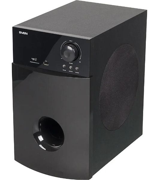 Аудиоколонки SVEN HT-210, черный, акустическая система 5.1, мощность (RMS):50Вт+5x15Вт, Bluetooth, Optical, Coaxial, FM-тюнер, USB/SD, дисплей, ПДУ