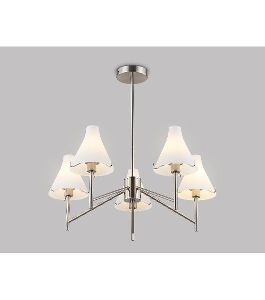 Люстра Ambrella light LH57123/5 SN/FR никель/белый матовый E14/5 max 40W D650*590
