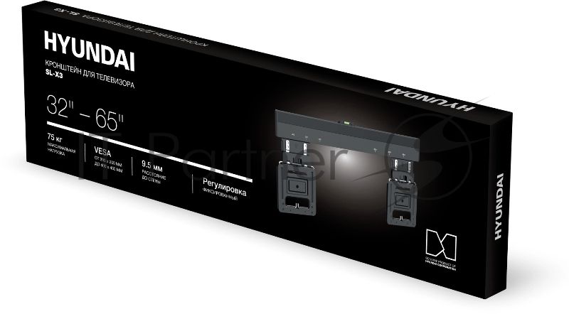Кронштейн для телевизора Hyundai SL-X3 черный 32"-65" макс.75кг настенный фиксированный