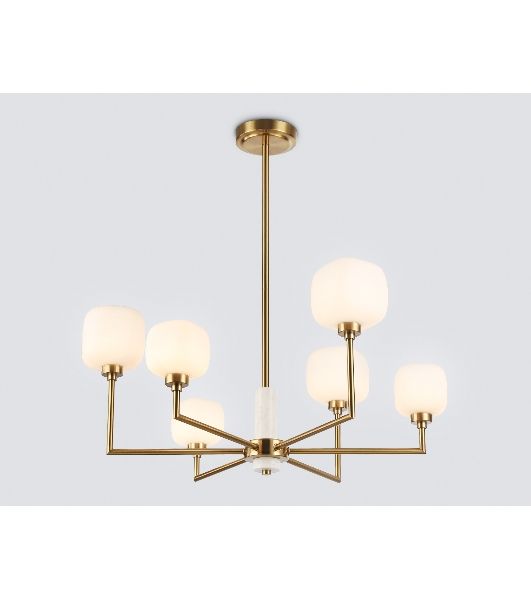 Люстра Ambrella light LH53015/6 BS/FR латунь/белый матовый G9*6 max 40W D690*680