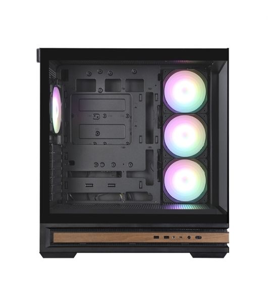 Компьютерный корпус ZALMAN P40 NAMU, ATX, черный, WINDOW, WOODEN ELEMENTS, 2xCombo(2.5” or 3.5”), 1xUSB TYPE-C, 2xUSB 3.0, SIDE 3x120мм ARGb, REAR 1x120мм ARGb