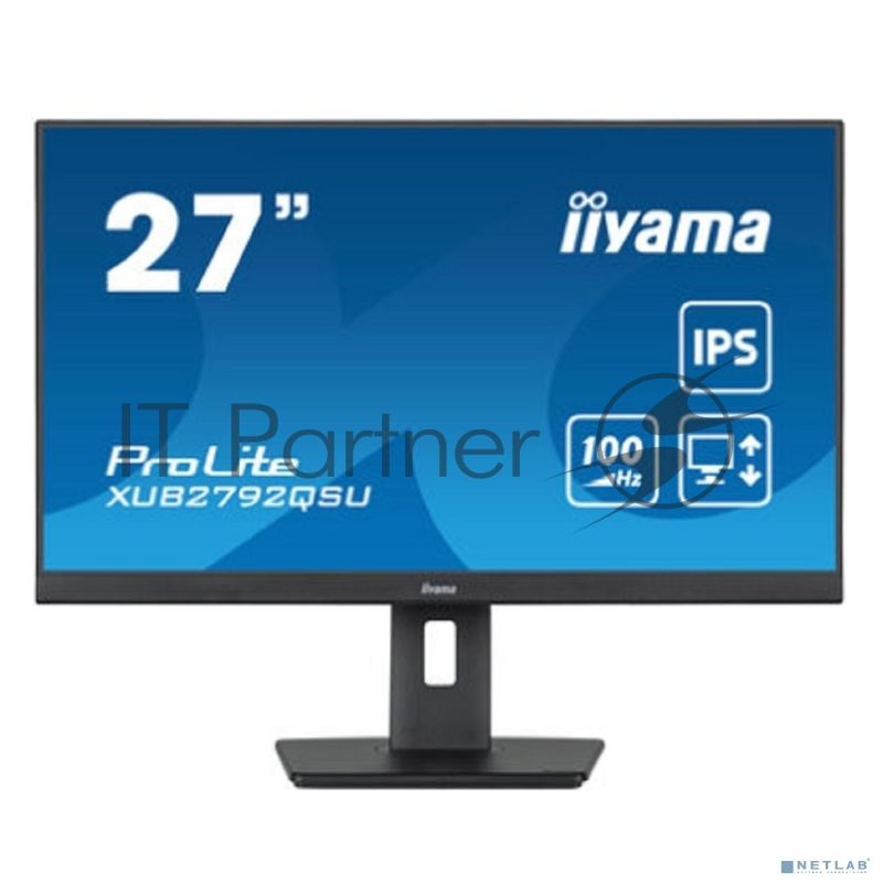 Монитор 27" Iiyama ProLite XUB2792QSU-B6 IPS 2560x1440, 100 Гц, 0.4 мс, 16:9, 250 кд/м², 1xHDMI, 1xDP, 4xUSB, 1x3.5 мм, 2x2 Вт, черный