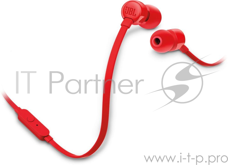 Наушники-гарнитура JBL T110 красный