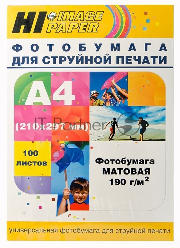 Фотобумага матовая односторонняя (Hi-image paper) A4, 190 г/м, 100 л.