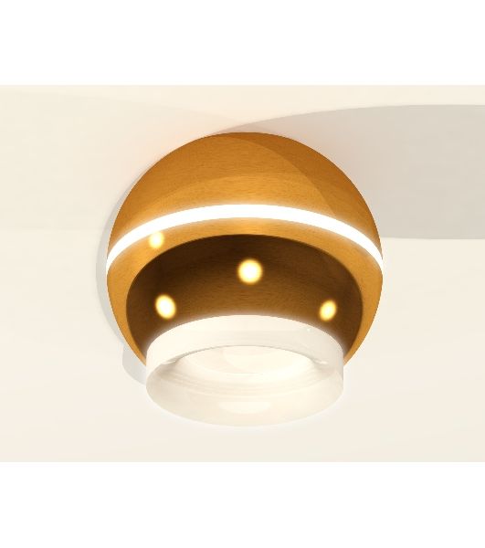 Светильник Ambrella Light XS1105030 PYG/FR золото желтое полированное/белый матовый MR16 GU5.3 LED 3W 4200K (C1105, N7165)