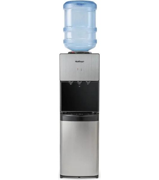 Кулер для воды Hotfrost V400BS, верхняя загрузка, нагрев 90 °С, охлаждение 10 °С, серебристый/черный