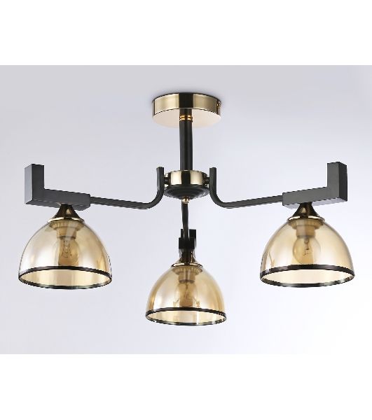 Светильник Ambrella light TR9098/3 BK/GD/TI черный/золото/янтарь E27*3 max 40W D600*316