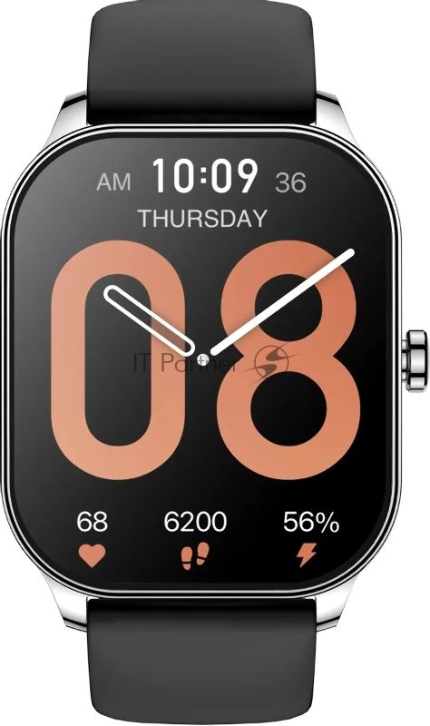 Смарт-часы Amazfit Pop 3S A2318 1.96" AMOLED корп.серебристый рем.черный (1746287)