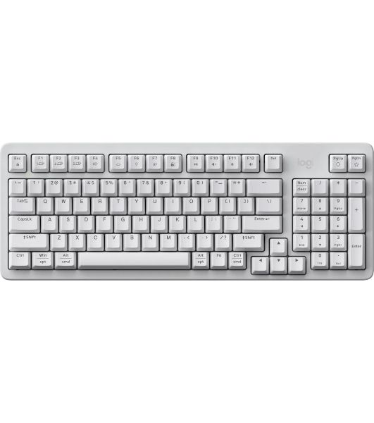 Клавиатура Logitech K868 гибридная, USB Type-A, Bluetooth, радиоканал, белый