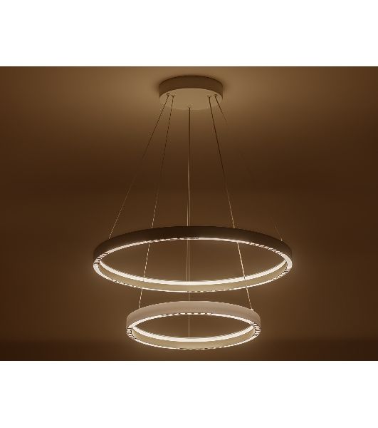 Подвесной светодиодный светильник Ambrella light FL5862/2 WH белый 45W 3000K/4200K/6400K D600/400*830 (без ПДУ)