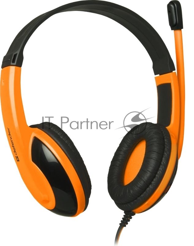 Наушники Defender Warhead G-120 черный/оранжевый кабель 2 м