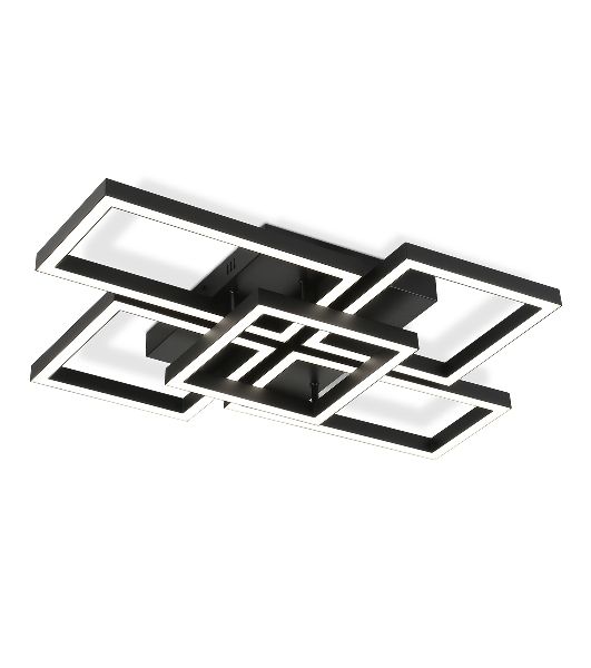 Потолочный светодиодный светильник Ambrella light FA1012/4+1 BK черный 90W 3000K-6400K 710*490*95 (ПДУ ИК)