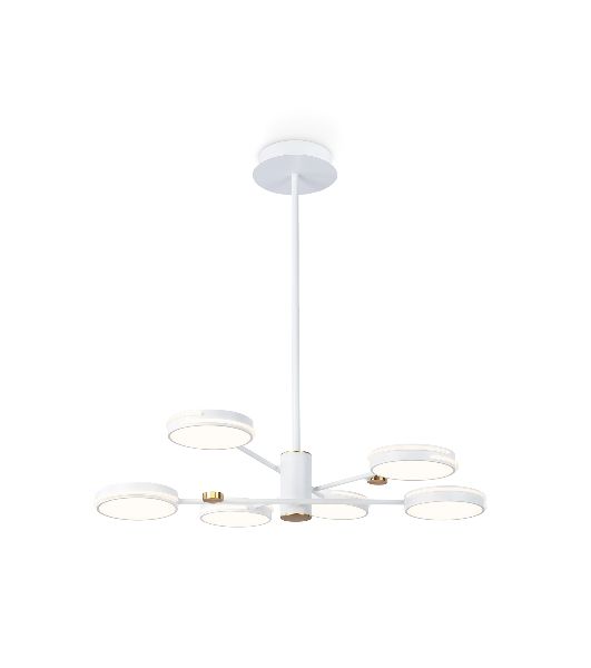 Подвесной светодиодный светильник Ambrella light FL51635/6 WH/GD белый/золото 3000K/4200K/6400K 50W D800*780 (Без ПДУ)