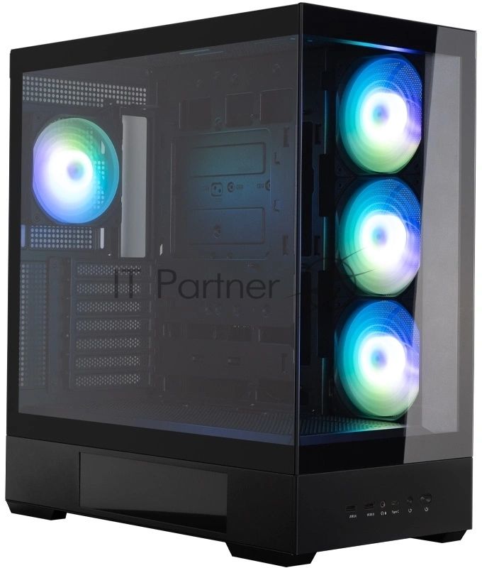 Компьютерный корпус ZALMAN P40 DS, ATX, черный, WINDOW, 9.1-inch LCD screen, 2xCombo(2.5” or 3.5”), 1x2.5”, 1xUSB TYPE-C, 2xUSB 3.0, SIDE 3x120мм ARGb, REAR 1x120мм ARGb