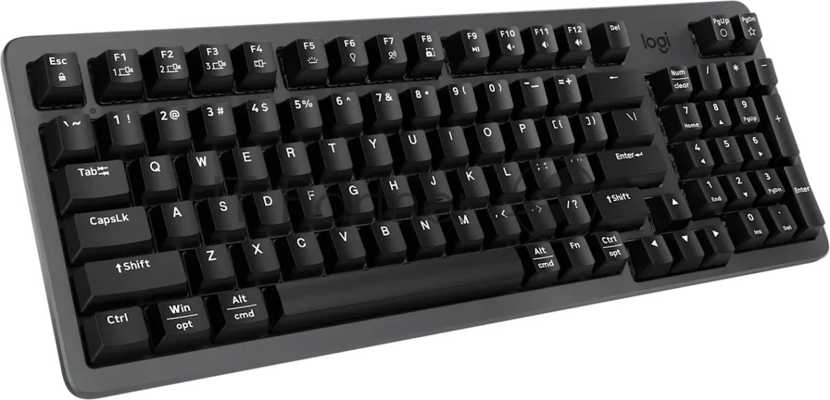 Клавиатура Logitech K868 гибридная, USB Type-A, Bluetooth, радиоканал, чёрный