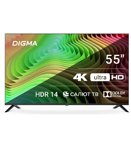 Телевизор Digma 55" DM-LED55UBB40 черный LED UHD 60Hz Салют ТВ