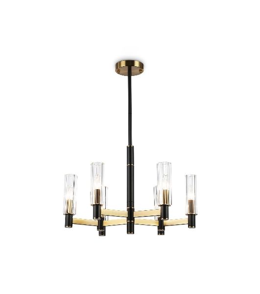 Люстра Ambrella light LH55511/6 BK/BS/CL черный/латунь/прозрачный E14*6 max 40W D570*760