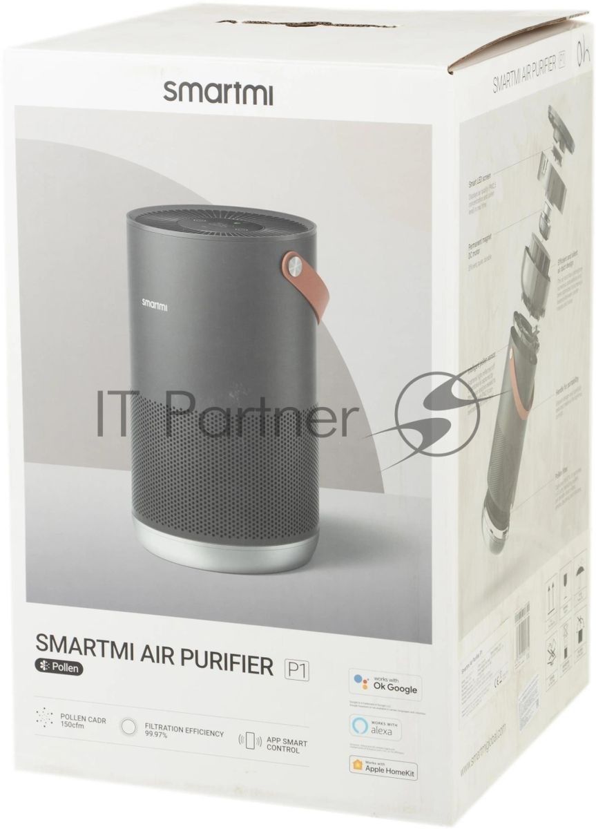 Очиститель воздуха Smartmi Air Purifier P1 ZMKQJHQP11 темно-серый, 30 м², HEPA-фильтр, угольный фильтр, управление со смартфона