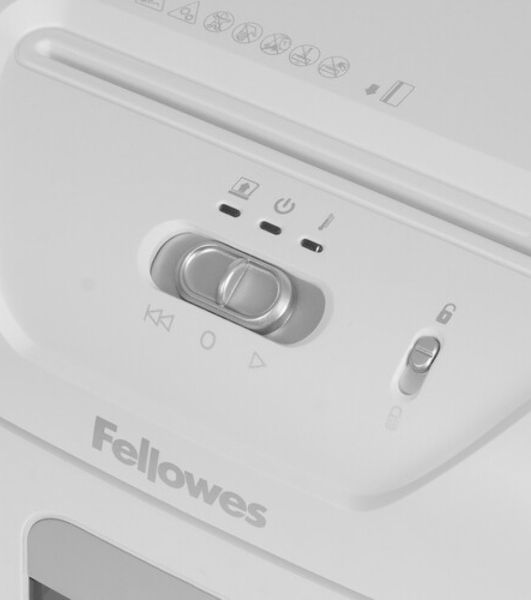 Шредер Fellowes PowerShred 15С белый (секр.P-4) фрагменты 15лист. 19лтр. скрепки скобы пл.карты