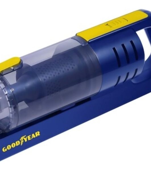 Пылесос автомобильный GOODYEAR GY-VC-02 синий/желтый, 80 Вт, уборка сухая, пылесборник контейнер 0.48 л