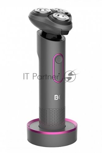 Бритва электрическая BQ SV1008 Gray-Pink. Мощность 5 Вт/Время зарядки 90 минут/Время беспроводной работы 90 минут/Влагозащита IPX6/Электропитание 110-240 В, 50-60 Гц/Ротационная головка бритвы/Мощный мотор/Индикатор заряда батареи/Портативная база для под