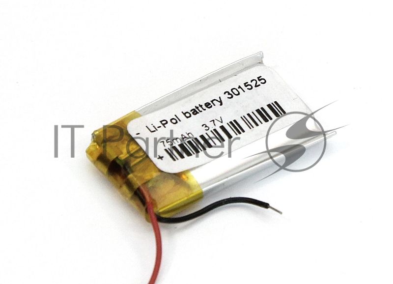 Аккумулятор Li-Pol (батарея) 3x15x25мм 2pin 3.7V/75mAh