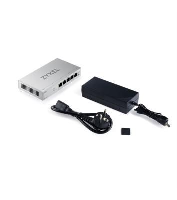 Коммутатор ZYXEL Web-managed Gigabit PoE Switch Zyxel GS1200-5HPv3, 5xRJ-45: 1G (4xPoE+), 68W PoE budget, desktop, fanless